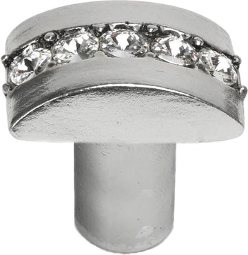 Caché rectangle knob with center of 5 rivoli Swarovski Clear Crystals 872-9C