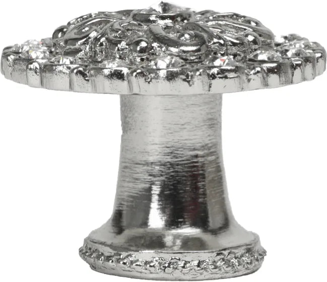 Caché medium round knob with flared foot with Swarovski Clear Crystals 873B-24C