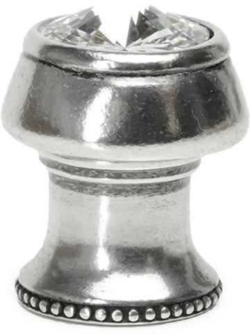 Caché round knob with flared foot with an rivoli Swarovski Clear Crystals in Chalice. 877B-9C