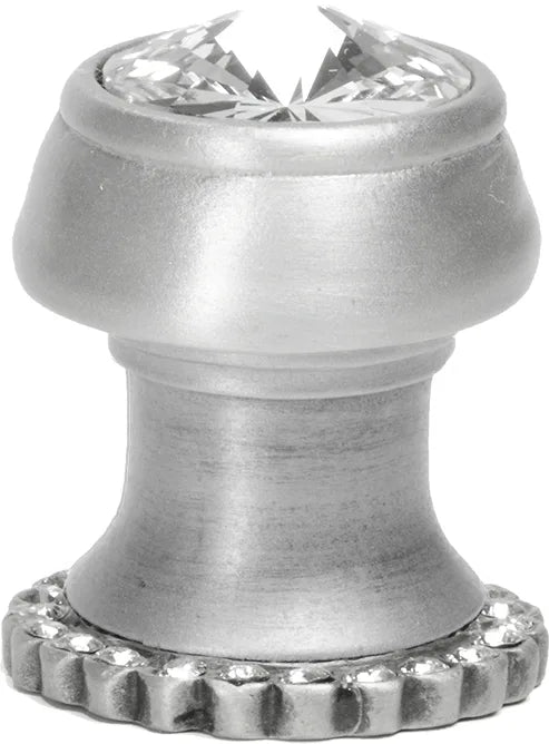 Caché round knob with halo platform with 24 Swarovski Clear Crystals 877H