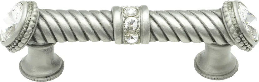 Caché large pull with end & center 7 rivoli Swarovski Clear Crystals 878/880