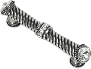 Caché 4'' cc large pull with end & center 7 rivoli Swarovski Clear Crystals in Chalice. 880-9C