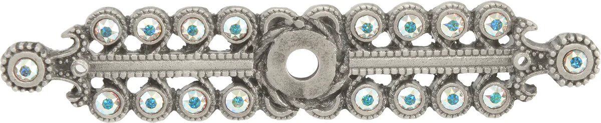 Caché small elongated escutcheon with Swarovski Aurore Boreale Crystals 890-11AB