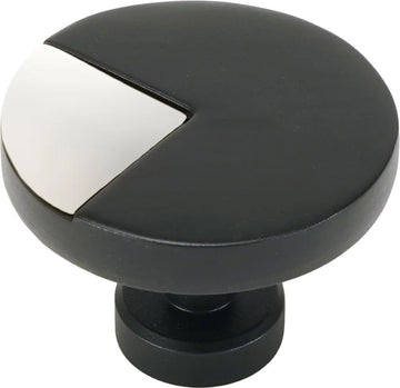 Spectra large round knob in Matte Black finish with Bright White 9000-2BW
