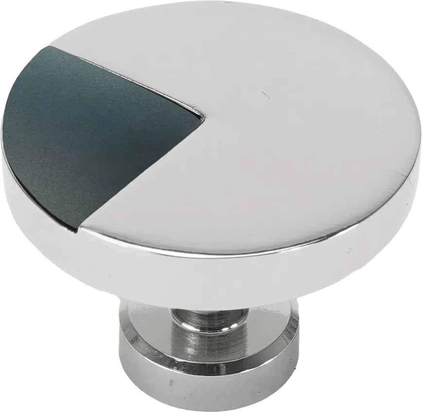 Spectra large round knob in Platinum finish with Blue Titanium 9000-9BT