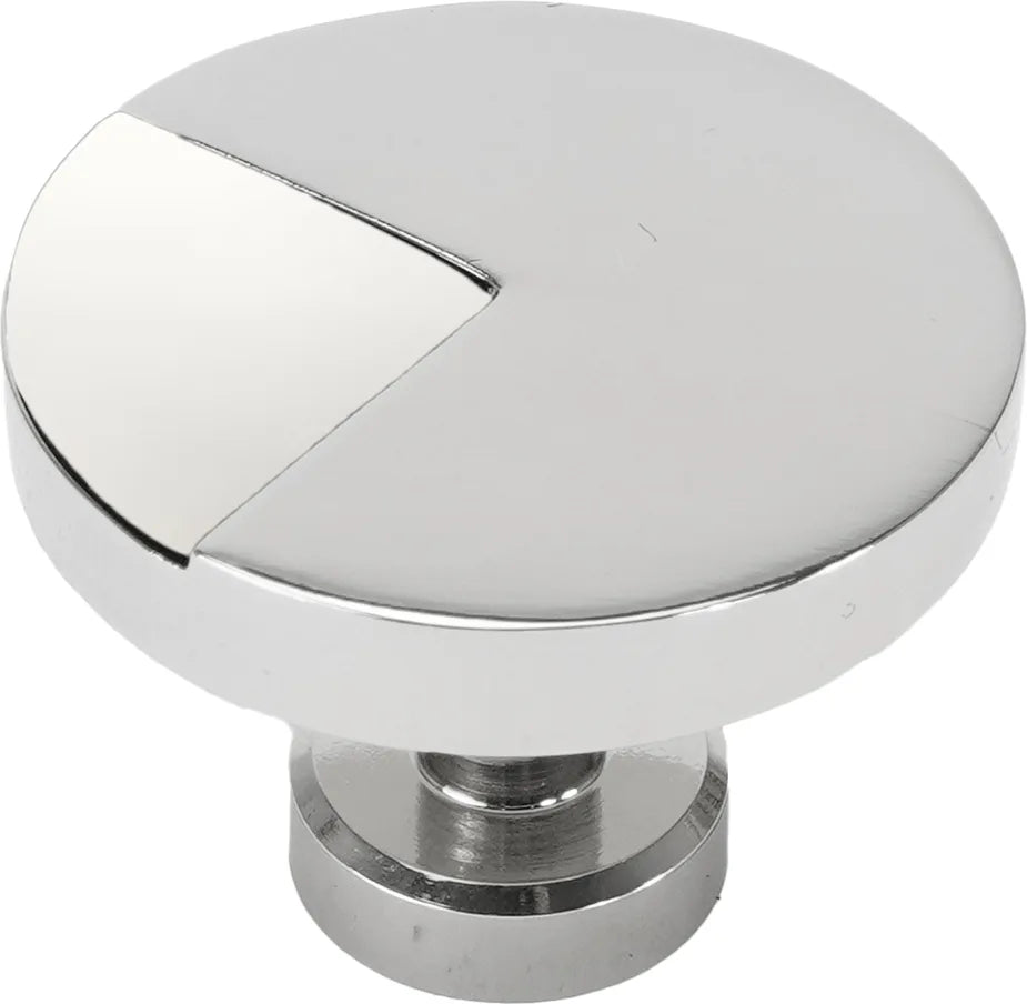Spectra large round knob in Platinum finish with Bright White 9000-9BW