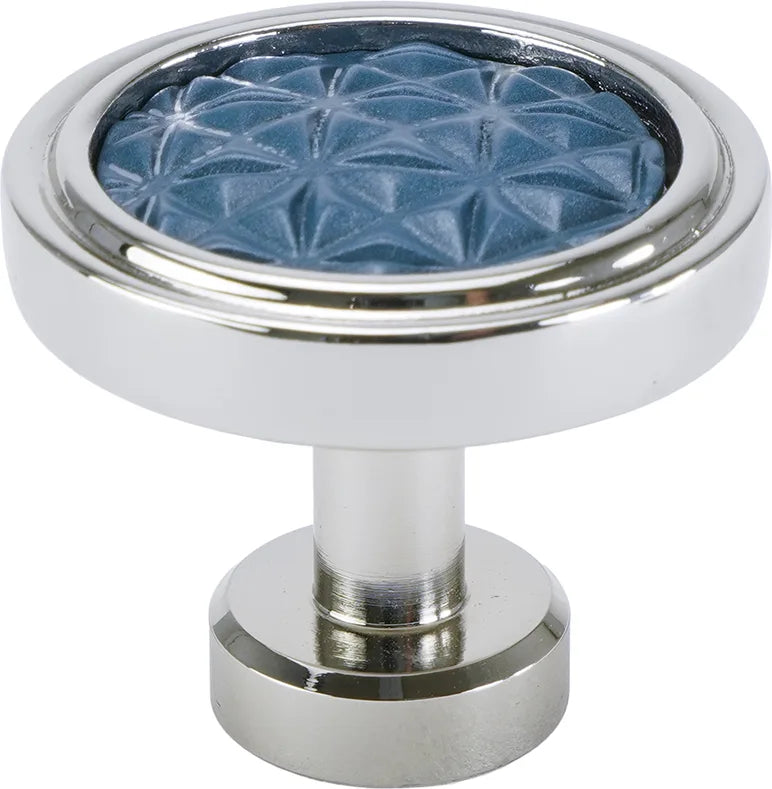 Spectra Origami knob in chrome and blue titanium finishes 9001CBT