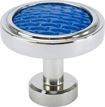 Spectra Waves knob in chrome and deep blue finishes 9002CDB