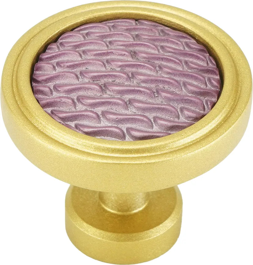 Spectra Waves knob in gold and fuchsia pink finishes 9002GFP