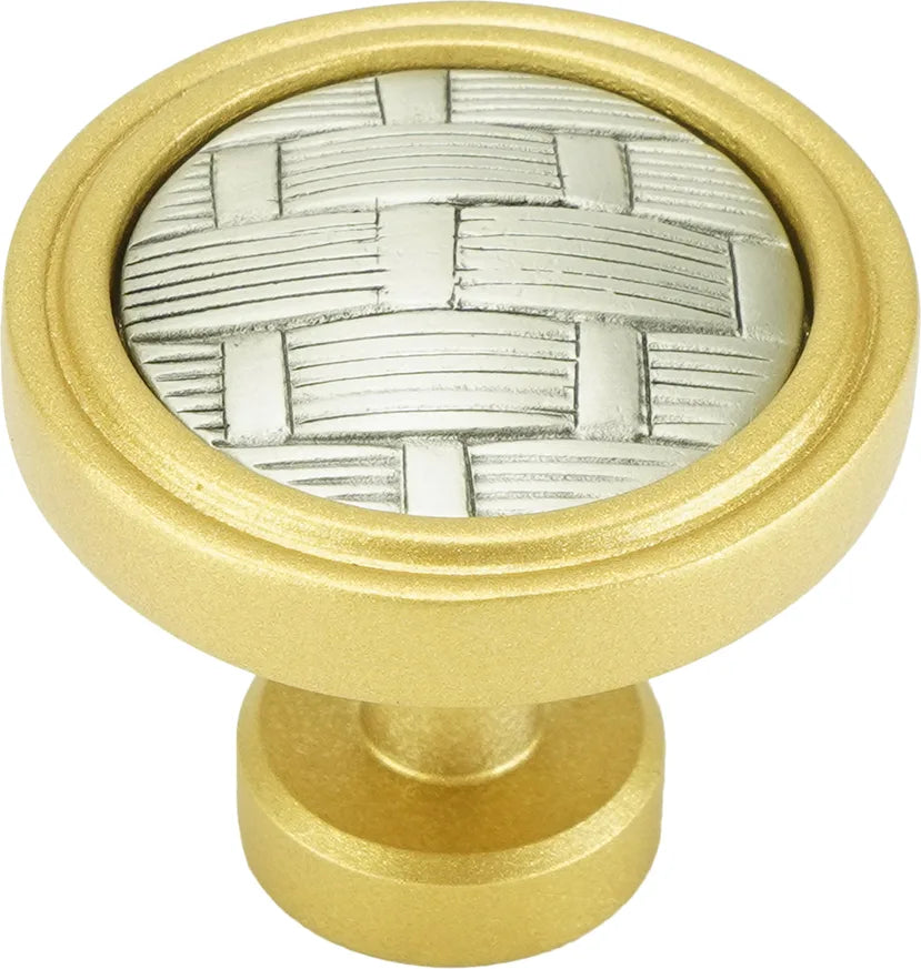 Spectra Weaves knob in gold and satin finishes 9003GS