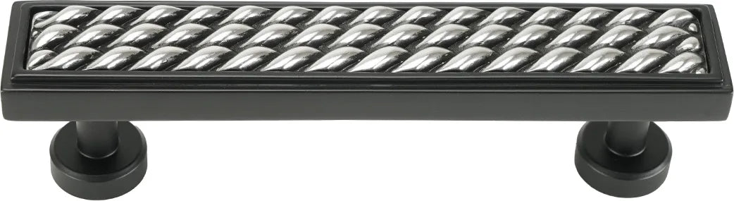 Spectra Waves 4'' cc pull in finish Black and Chrome 9024BC