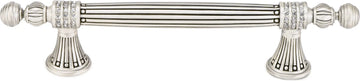 Chesapeake 5'' cc Pull, Decorated With Swarovski® Clear Crystal, Matte Silver Finish 10051MS
