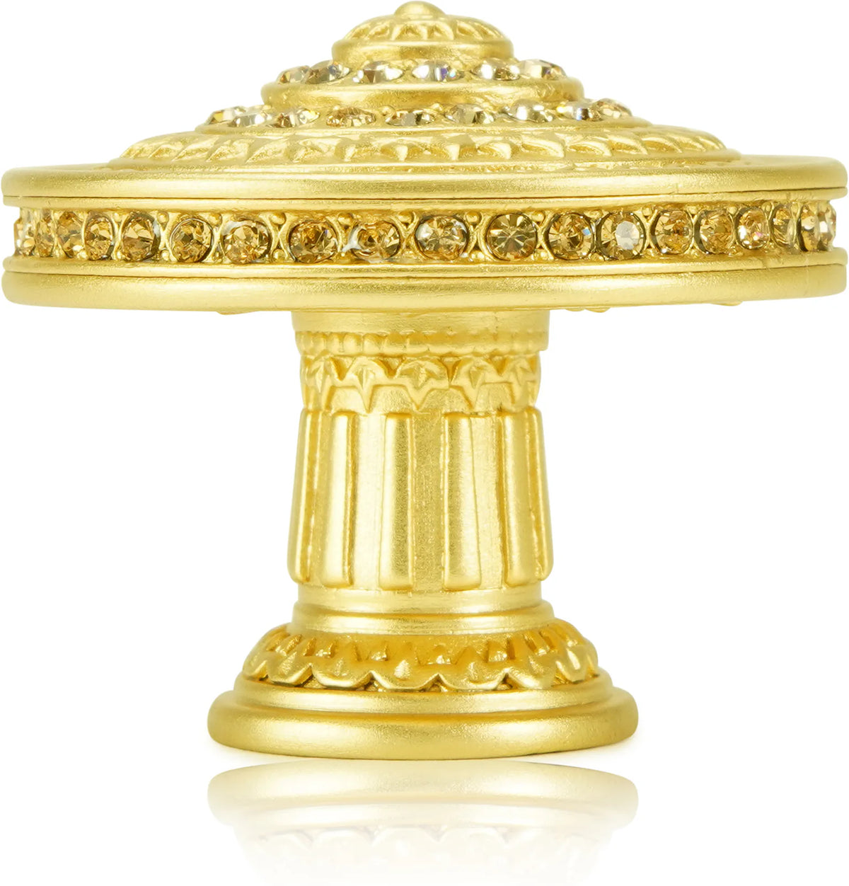 Toulouse Knob, Lt. Colorado Topaz Crystal Satin Gold Finish 10058SG