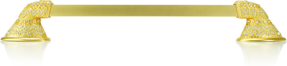 10'' cc Evening Dress 4 Appliance Pull, Clear Crystal Satin Gold Finish 10336SG