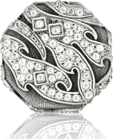 Evening Dress 4 Octagon Knob, Clear Crystal, Matte Silver Finish 10342MS
