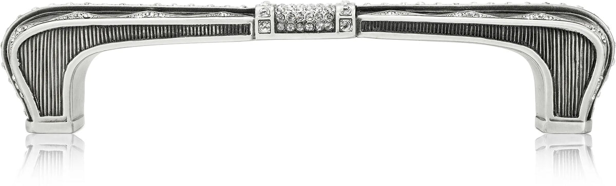 5'' cc Evening Dress 2 Pull, Clear Crystal Matte Silver Finish 10430MS