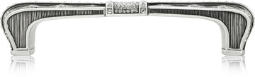 5'' cc Evening Dress 2 Pull, Clear Crystal Matte Silver Finish 10430MS