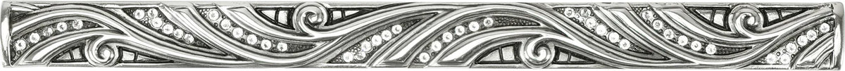 6'' cc Evening Dress 3 Pull, Clear Crystal, Burnish Silver Finish 10544BS