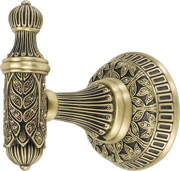 Hampton Crystalized Small Hook, Decorated With Light Colorado Topaz Swarovski Crystals, Florentine Gold Finish 2556FG