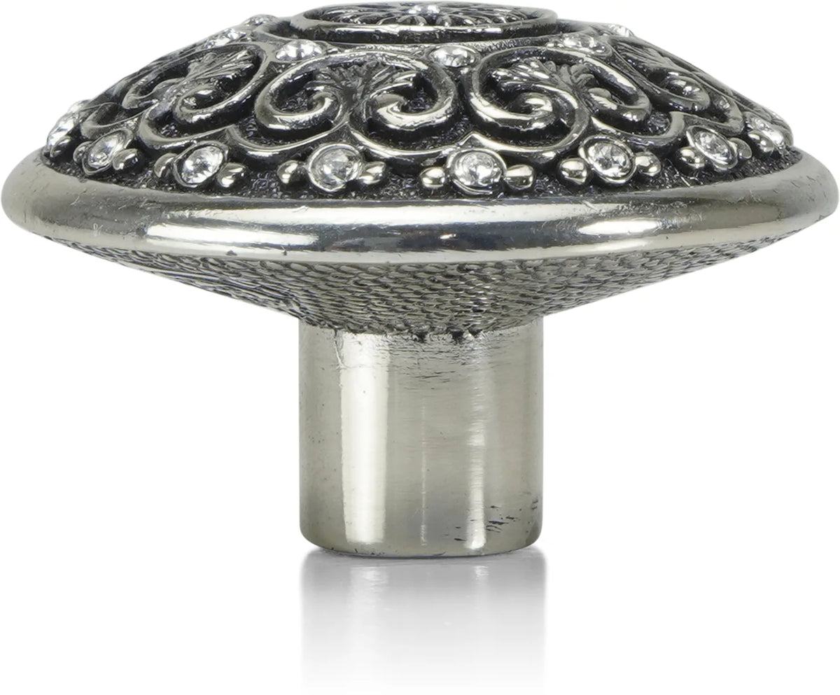 York Knob, Clear Crystal Burnish Silver Finish 7156/16