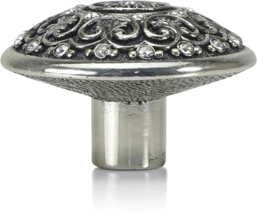 York Knob, Clear Crystal Burnish Silver Finish 7156/16