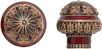 Wellington Knob, Garnet With Burgundy Crystal Museum Gold Finish 7348/2