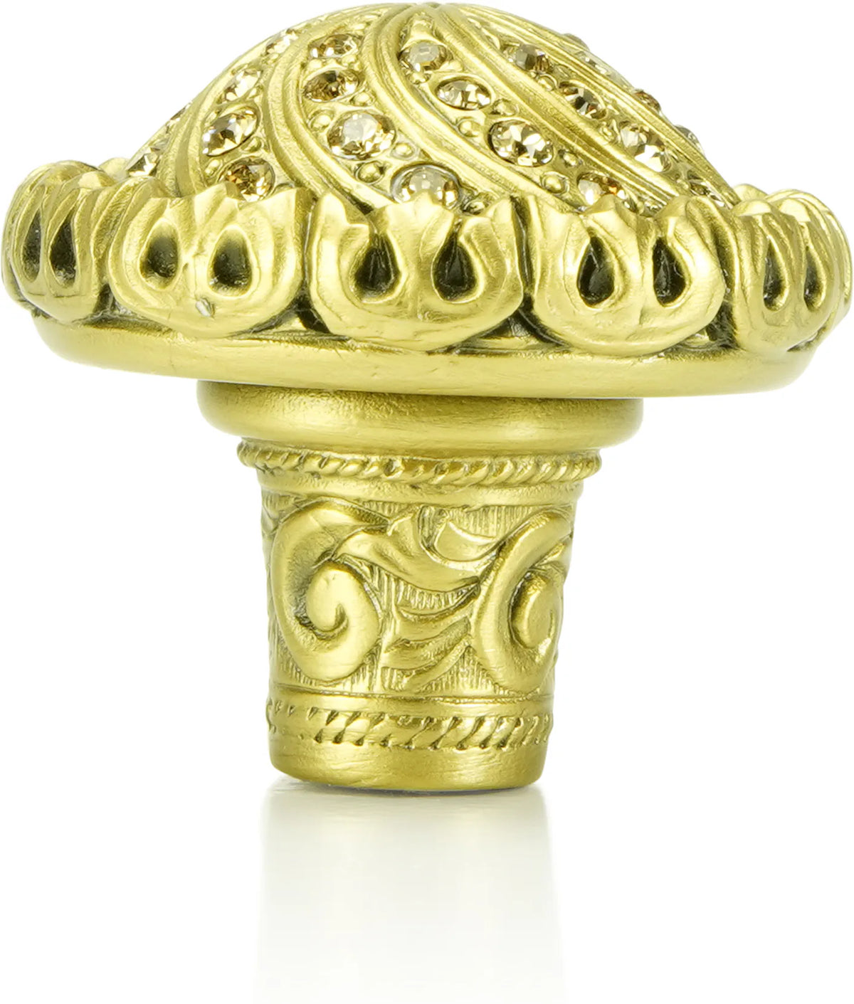 Fontainebleau Knob, Lt. Colorado Topaz Crystal Florentine Gold Finish 7719FG