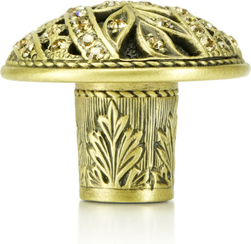 Hampton Knob, Lt. Colorado Topaz Crystal Burnish Brass Finish 7721BB