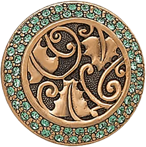 Rookwood Knob, Erinite Green Crystal Museum Gold Finish 7741/3