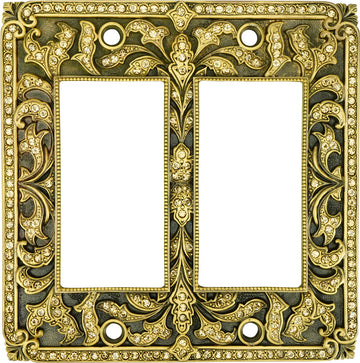 Switch Plates Double Gfi Lite Switch Cover, Lt. Colorado Topaz Crystal 7874FG