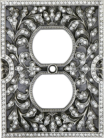 Switch Plates Double Outlet Switch Cover, Clear Crystal 7968/16