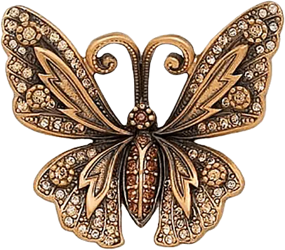 Butterfly Knob, Lt. Colorado, Lt. Smoke & Smoke Crystal Museum Gold Finish 8184/9