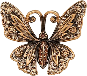 Butterfly Knob, Lt. Colorado, Lt. Smoke & Smoke Crystal Museum Gold Finish 8184/9