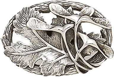 Edgar Berebi Arts & Craft Oak Park Knob In Burnished Silver Plate 8203-6