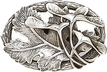 Edgar Berebi Arts & Craft Oak Park Knob In Burnished Silver Plate 8203-6