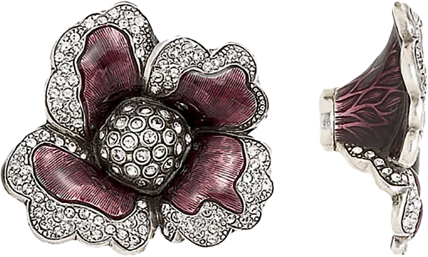 Chartres Knob Red Mahogany With Clear Crystal Burnish Silver Finish 8219/26