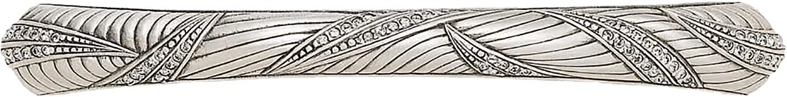 5'' cc Chandler Leaf Pull With Clear Crystal Burnish Silver Finish 8277/16