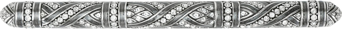 6'' cc Fairfax Pull W/ Topaz, Lt. Peach & Silk Crystal, Burnish Silver Finish 8331/16