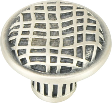 Linen Weave Knob, Matte Silver 8372MS