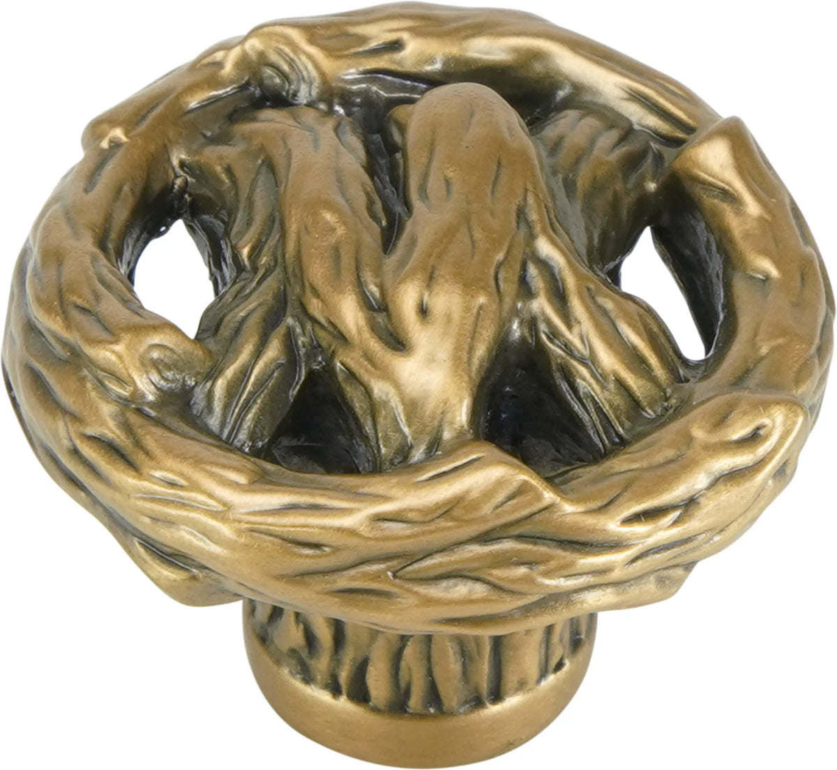 Edgar Berebi Arts & Craft Oak Park Knob In Museum Gold Plate 8404-1