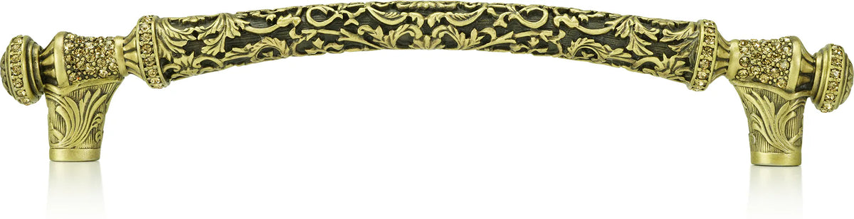 6'' cc Glendale Court Pull, Lt. Colorado Crystal Burnish Brass Finish 8504BB