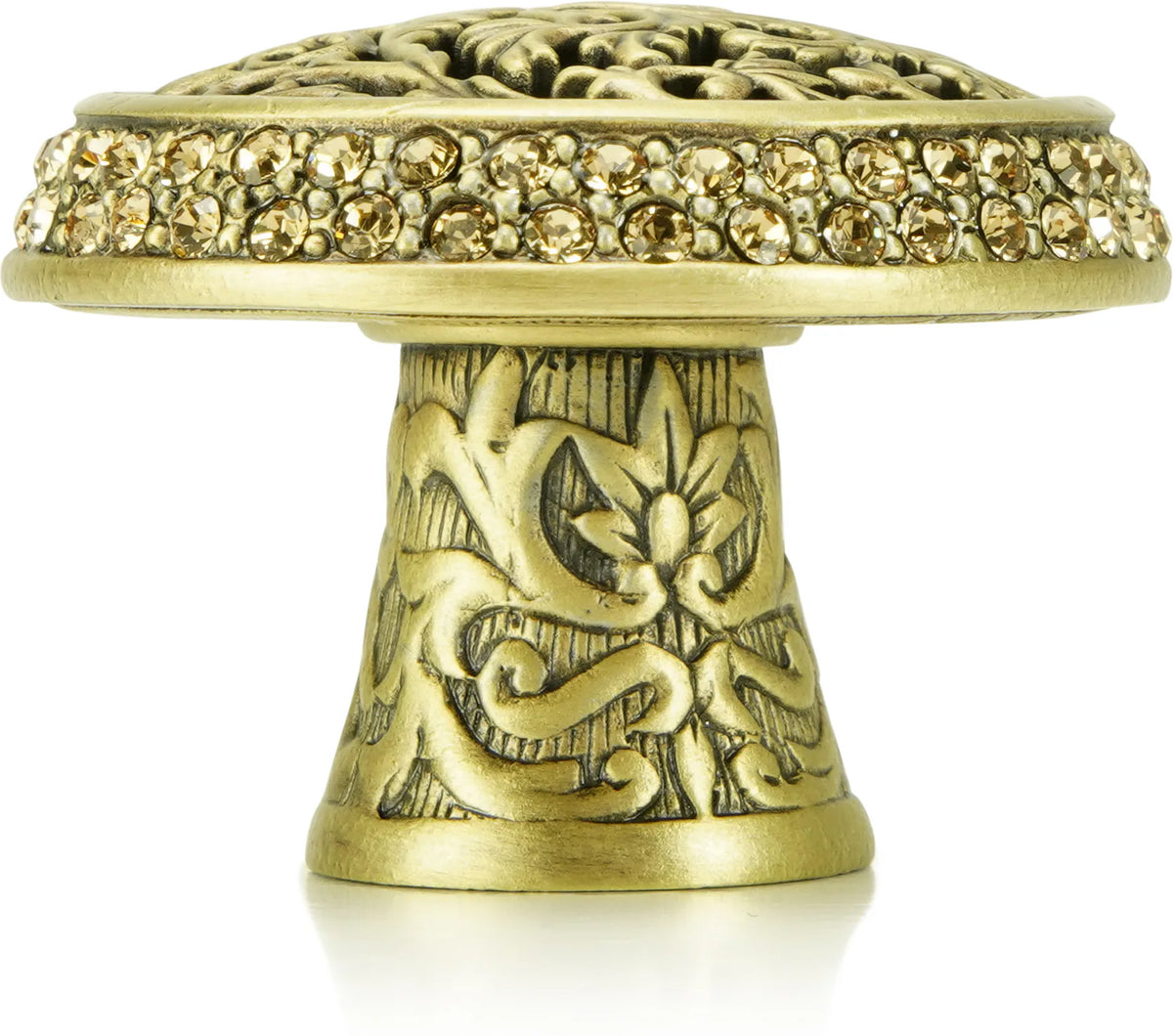 Glendale Court Knob, Lt. Colorado Crystal Burnish Brass Finish 8507BB