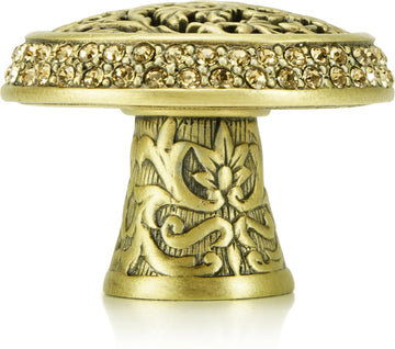 Glendale Court Knob, Lt. Colorado Crystal Burnish Brass Finish 8507BB