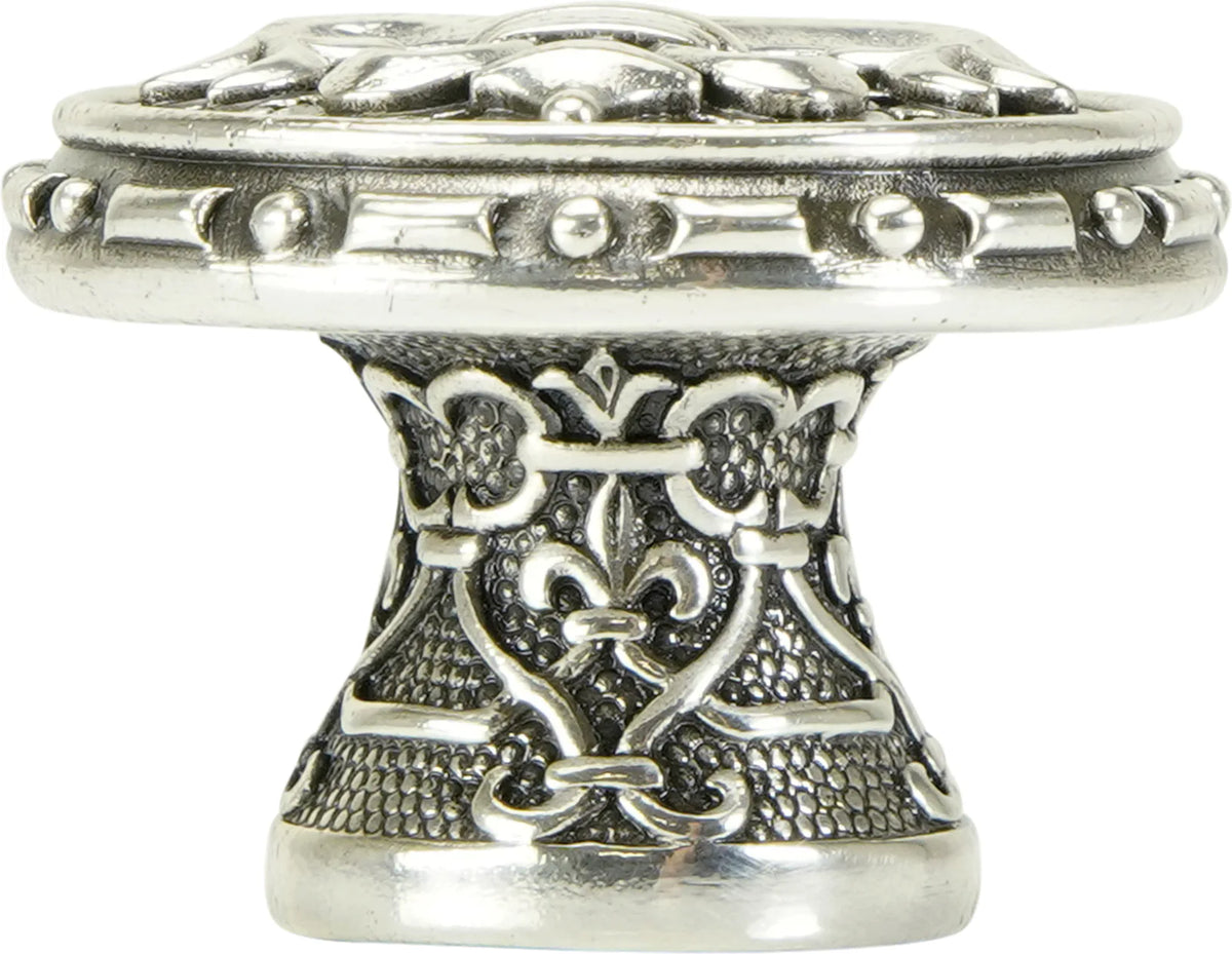 Fleur De Lis Knob, Busnished Silver 8537/6