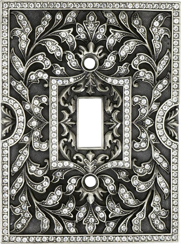 Switch Plates Single Toggle, No Decorative Top/bottom, Clear Crystal 8594/16