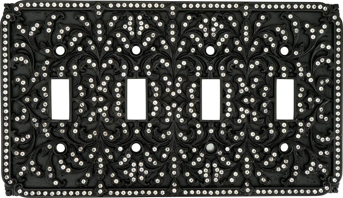 Switch Plates 4 Toggle Switch Cover, Clear Crystal 8818/4