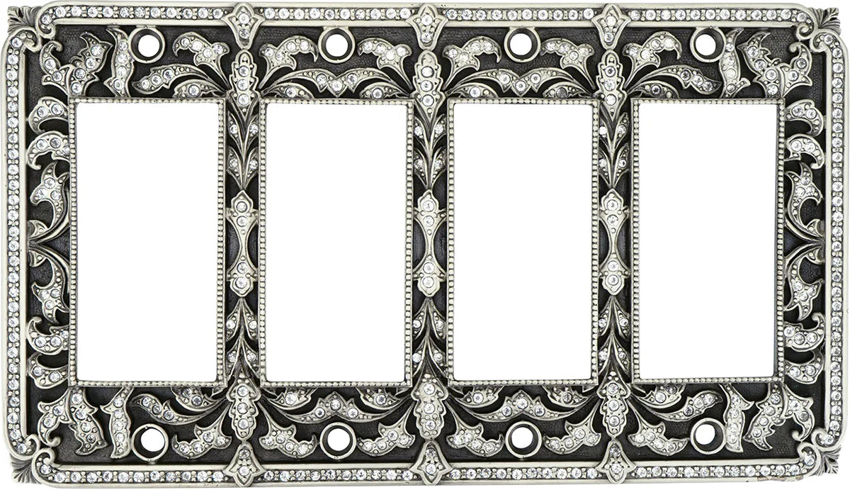 Switch Plates 4 Gfi Switch Cover, Clear Crystal 8824MS