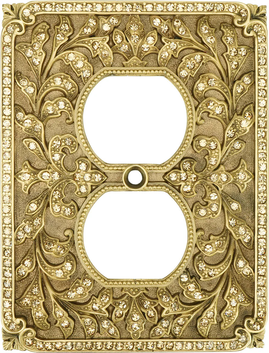 Switch Plates Dbl Outlet Switch Cover, Lt. Colorado Crystal 9587FG