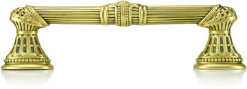 6'' cc Empire Pull W/ Horizontal Lion Motif, Florentine Gold Finish 9717FG