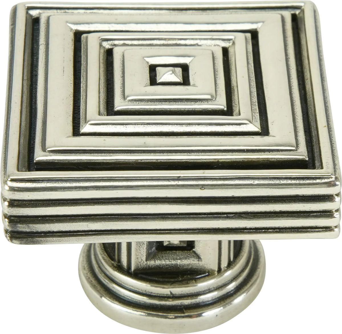 Edgar Berebi Innsbruck Square Knob In Burnished Silver Plate 9929-6